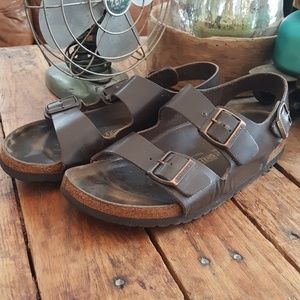 Birkenstocks Milano Brown Leather Sandal